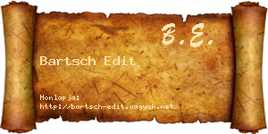 Bartsch Edit névjegykártya